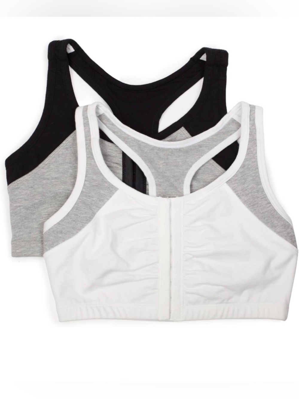 EUC Fruit of the Loom Women's Front Close Built up Sports Bras sz 38 - 2 pack